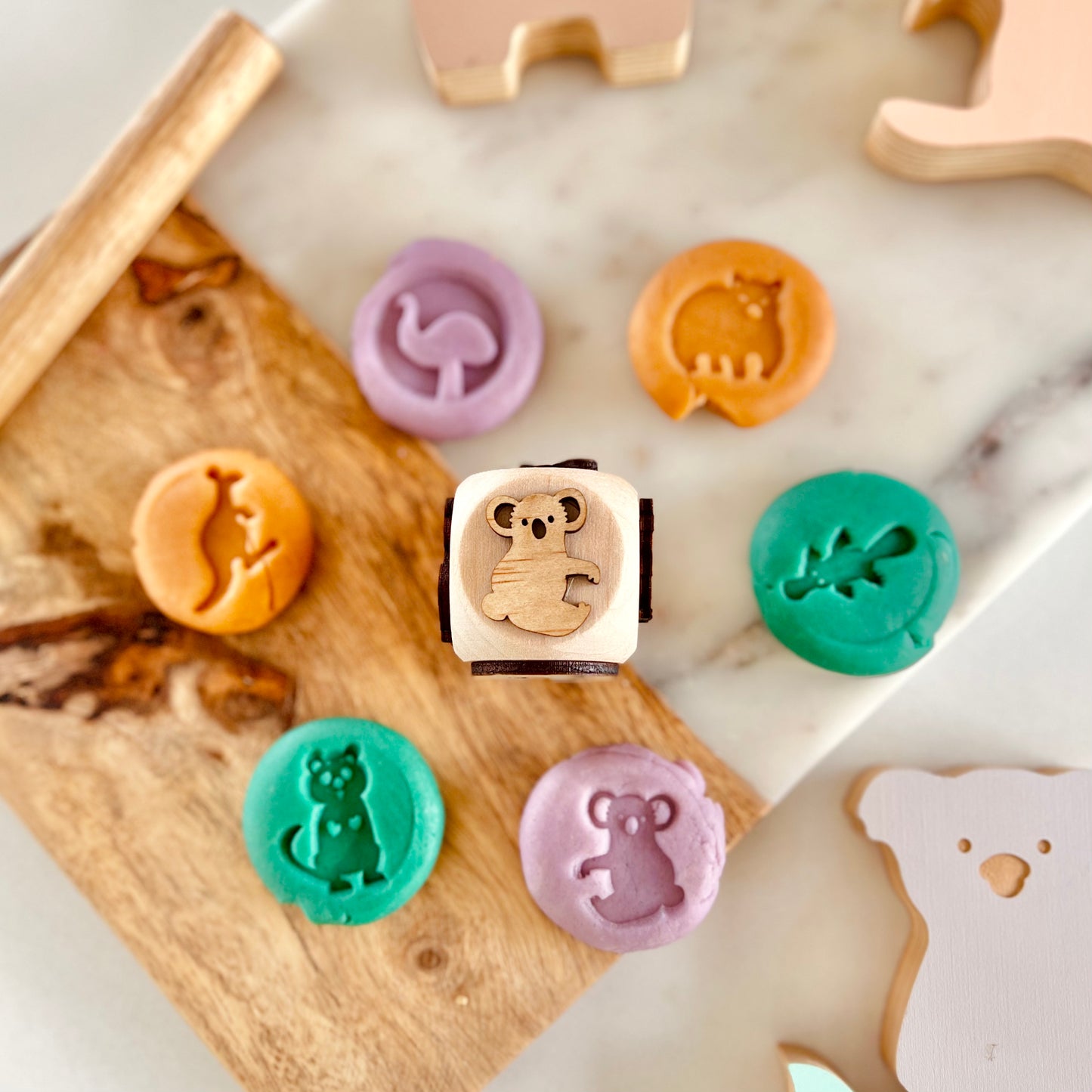 Australian Animals 6-in-1 play dough stamp