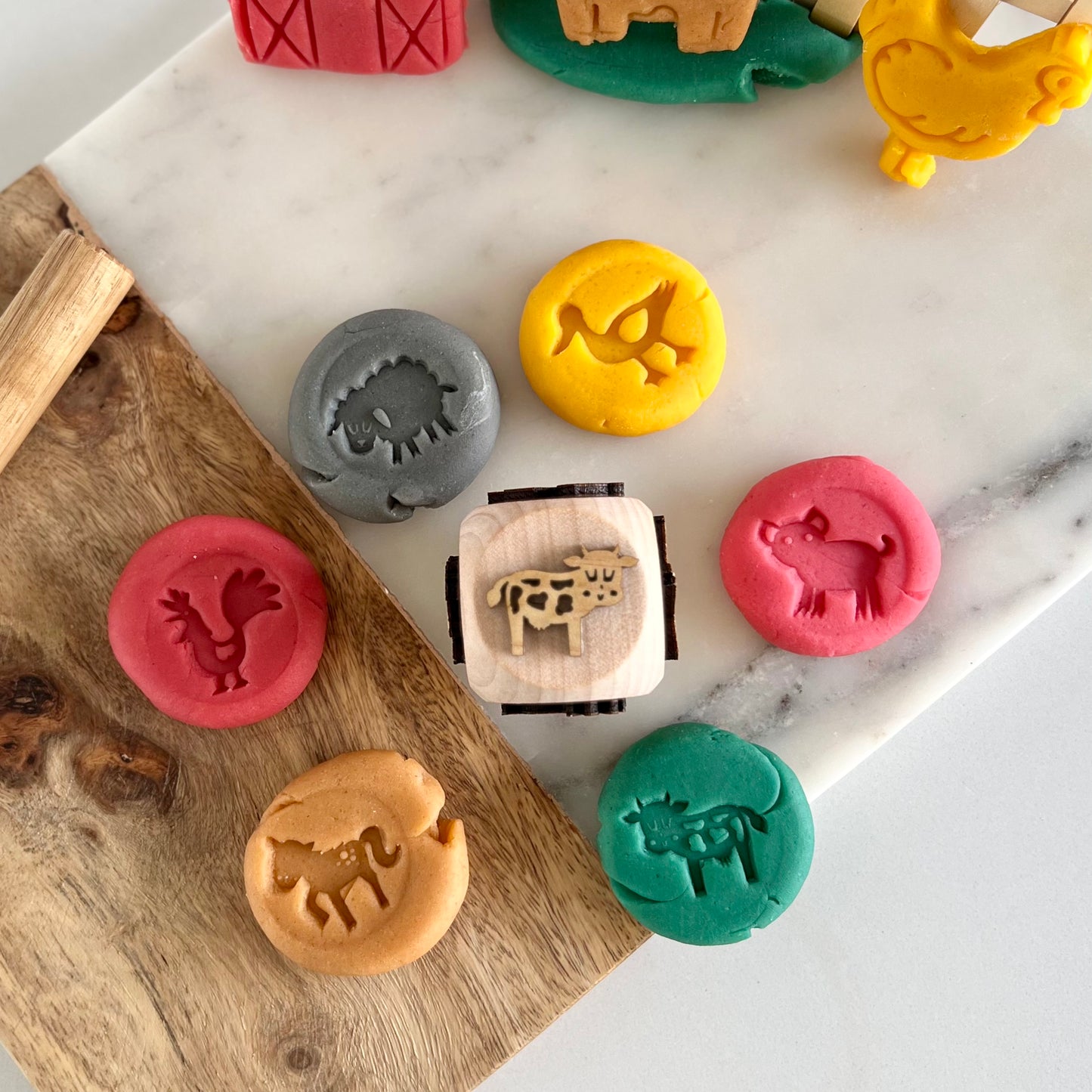 Farm Animals 6-in-1 play dough stamp