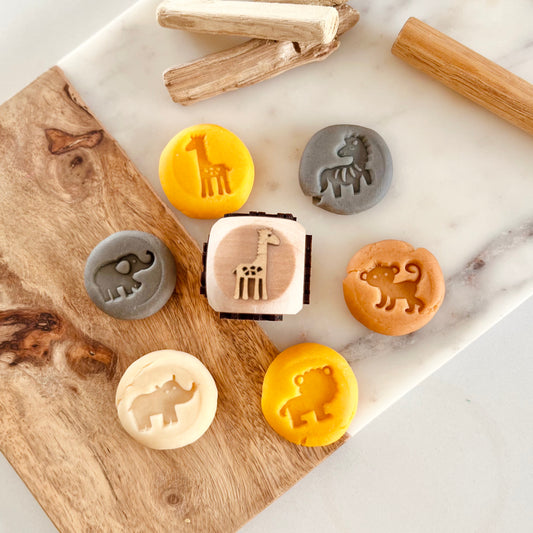 African Animals 6-in-1 play dough stamp