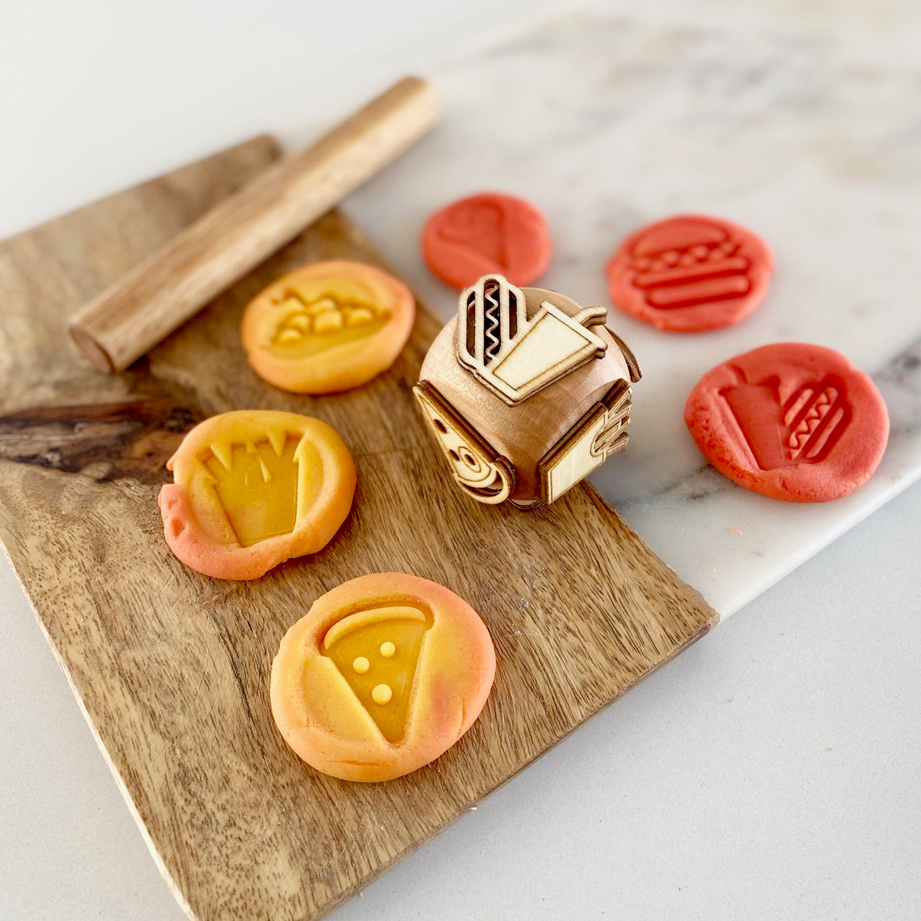 Fast Food 6-in-1 play dough stamp