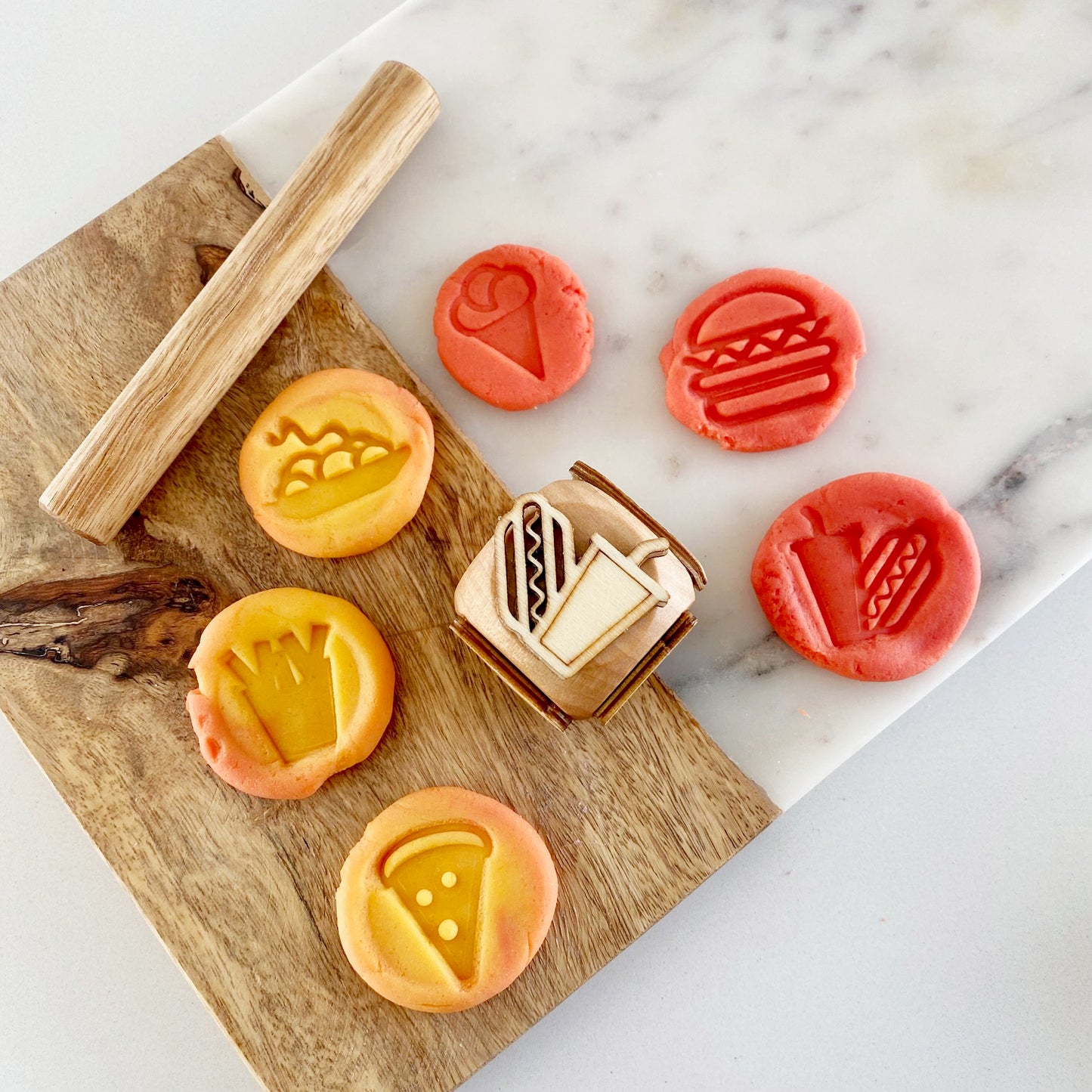 Fast Food 6-in-1 play dough stamp