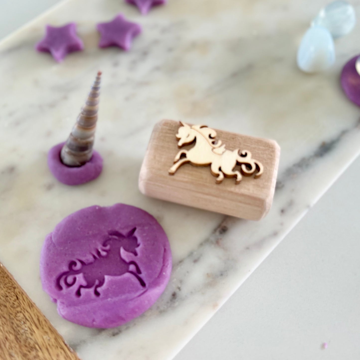 Luna Unicorn play dough stamp