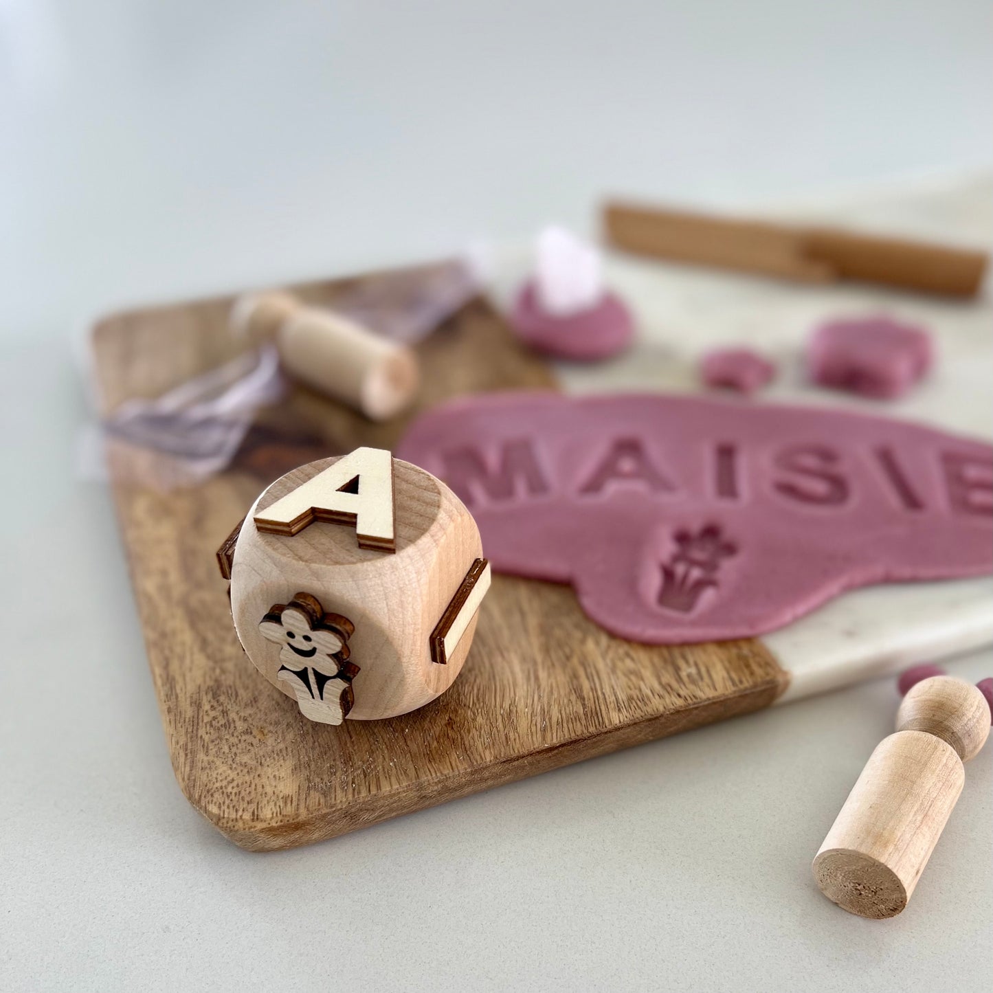 Custom name play dough stamp