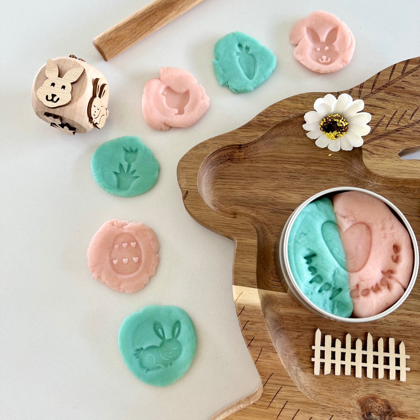 Happy Easter 6-in-1 play dough stamp