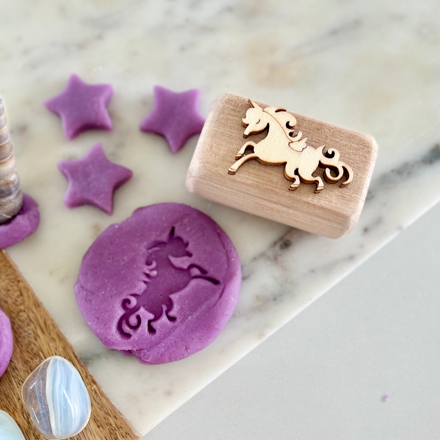 Luna Unicorn play dough stamp